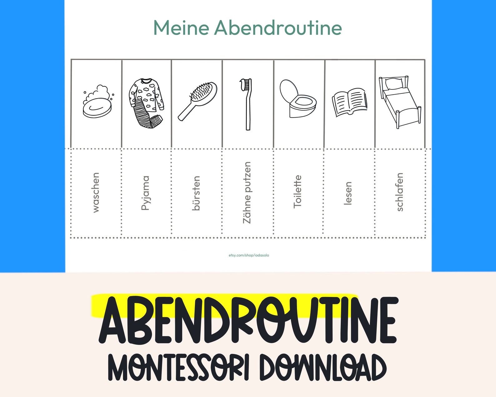 Abendroutine Kinder Routine deutsch Routineplan Kleinkinder Montessori ...