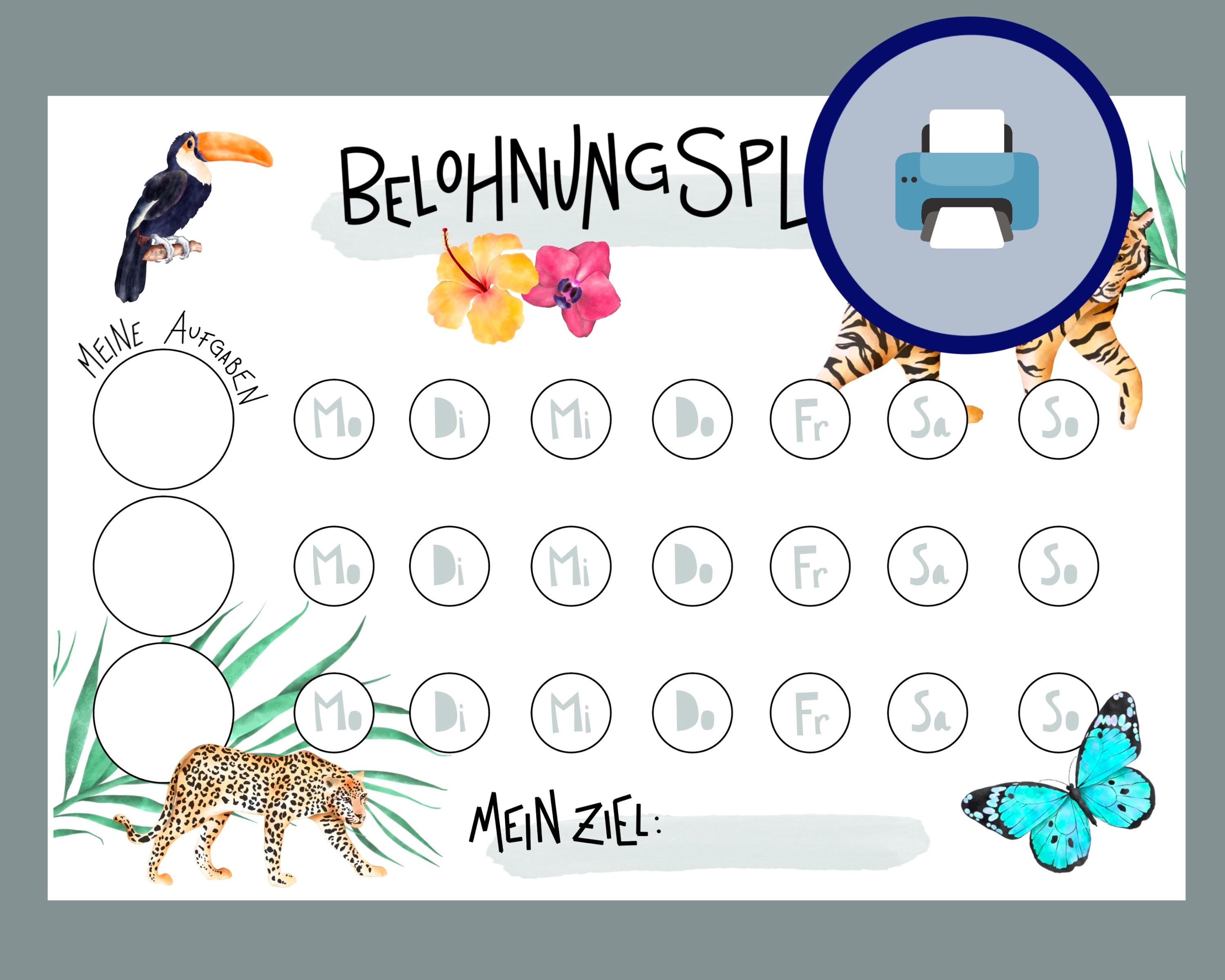 Belohnungsplan Kinder Belohnungstafel Montessori Verstärkerplan