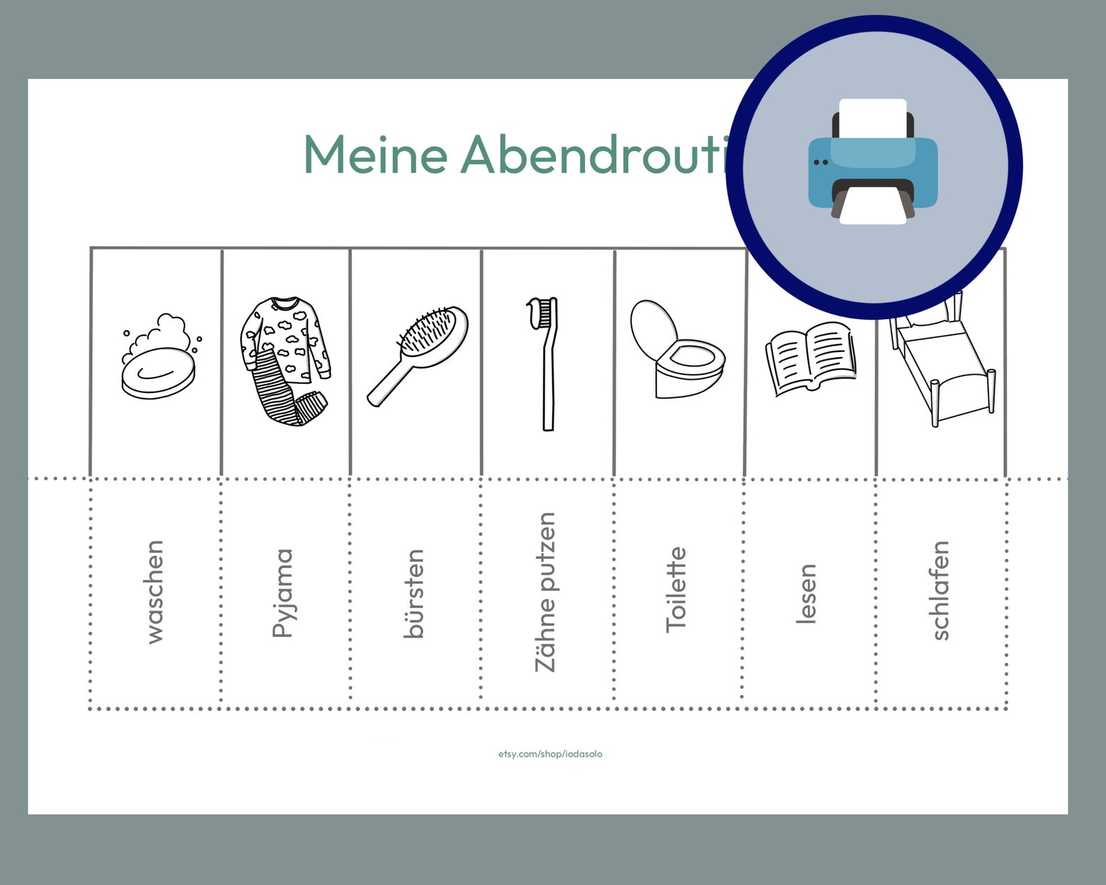 Abendroutine Kinder Routine deutsch Routineplan Kleinkinder - Etsy.de