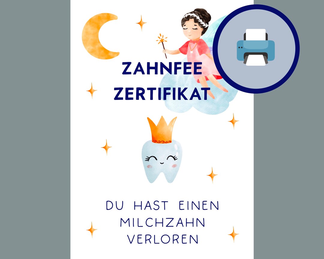 Tooth Fairy Letter From the Tooth Fairy Certificate German Mail From the  Tooth Fairy Download Lost Milk Tooth Gift Idea Changing Teeth Gift Tooth ..., image size:1080x864