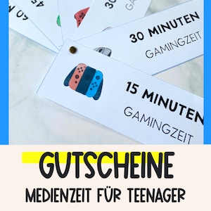 Vouchers voor kinderen Voucherboekje Mediatijd Kinderen Mediachips Gamingvoucher Kindervoucherboekje Schoolinschrijving Downloaden om af te drukken