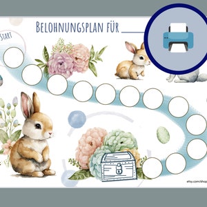 Belohnungsplan Kinder Belohnungstafel Ostern Download Montessori Verstärkerplan Kinder Belohnungssystem Töpfchen Training Stempelkarte PDF