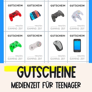 Vales Tiempo de medios Niños Fichas multimedia Vales para juegos Vales para niños Libros Inscripción escolar Regalos para niños Vales Mochila escolar Algo pequeño