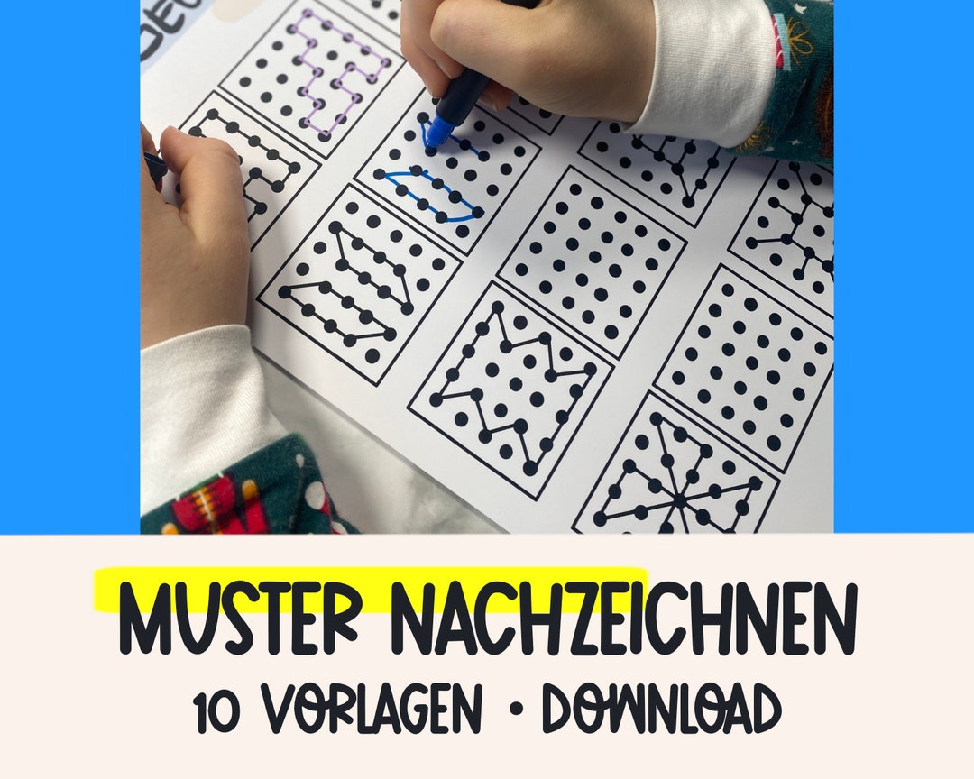  Vorschulaufgaben zum ausdrucken Rätsel Kindergarten Formen nachzeichnen Illustration 