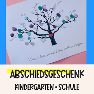 Fingerabdruck Baum Vorlage Fingerstempel Geschenk Abschied Erzieher Abschiedsgeschenk Lehrer Geschenk Abschied Schulklasse Abschiedsgeschenk