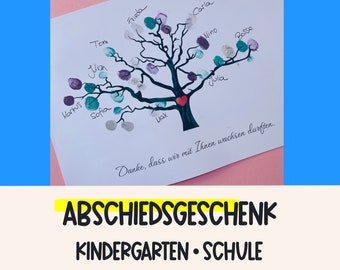Fingerprint tree template finger stamp gift farewell educator farewell gift teacher gift farewell school class farewell gift