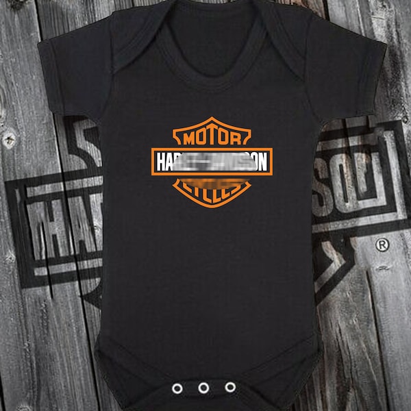 Harley Davidson Babys Kurzarm Bodysuit, Langarm Strampler Anzug