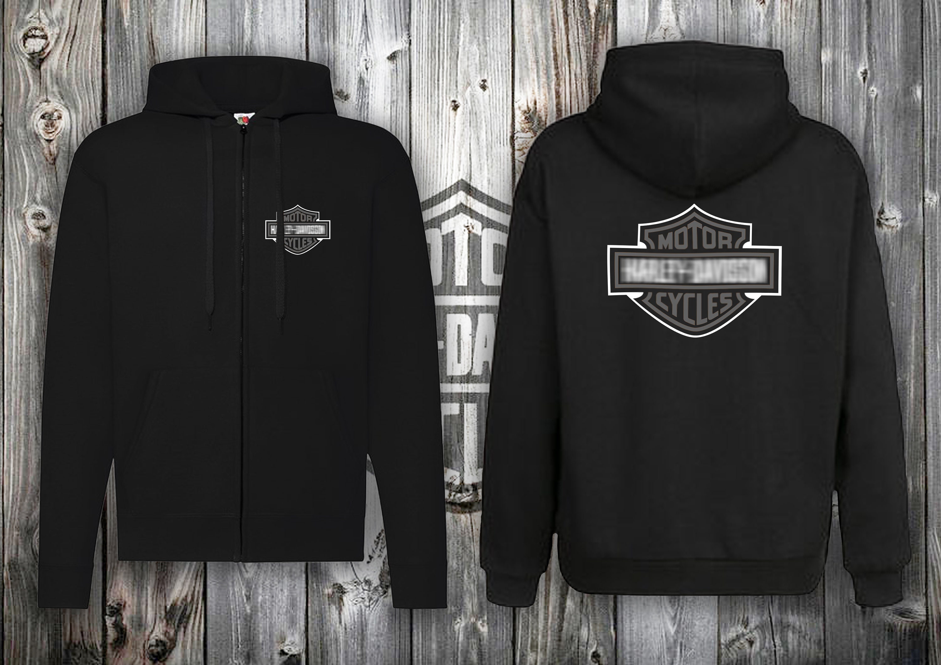 Felpa Con Cappuccio SERIVAL Ricamata - Stile Harley Davidson Uomo/Donna - Foto 4