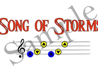 LoZ Song of Storms  SVG and More. Printable, use with Cricut, Sillhouette DXF, xTool, LightBurn and More