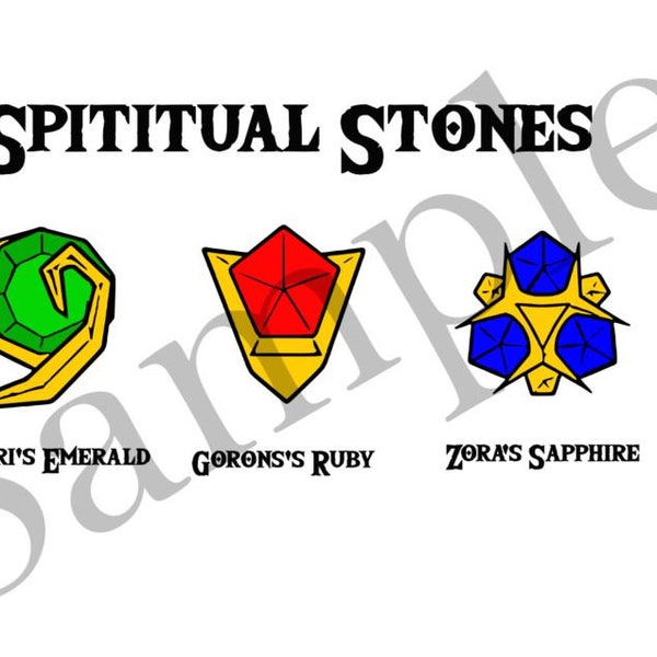 LoZ Spiritual Stones - SVG and More. Printable, use with Cricut, Sillhouette DXF, xTool, LightBurn and More