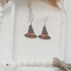 Polymer clay witch hat earrings | polymer clay | polymer clay earrings | witch hat | Halloween | earrings
