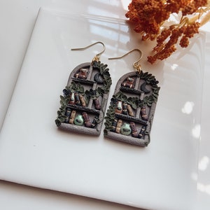 Orecchini a forma di libreria in pasta polimerica / orecchini in pasta polimerica / orecchini libreschi