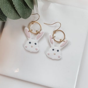 Polymer clay bunny Easter earrings | polymer clay earrings | Easter earrings