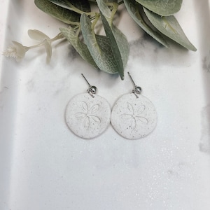 Polymer clay sand dollar stud earrings |polymer clay handmade earrings | boho earrings