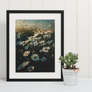 Feld der Gänseblümchen Wandkunst, Blumen Wandkunst, druckbare Wandkunst, digitaler Download