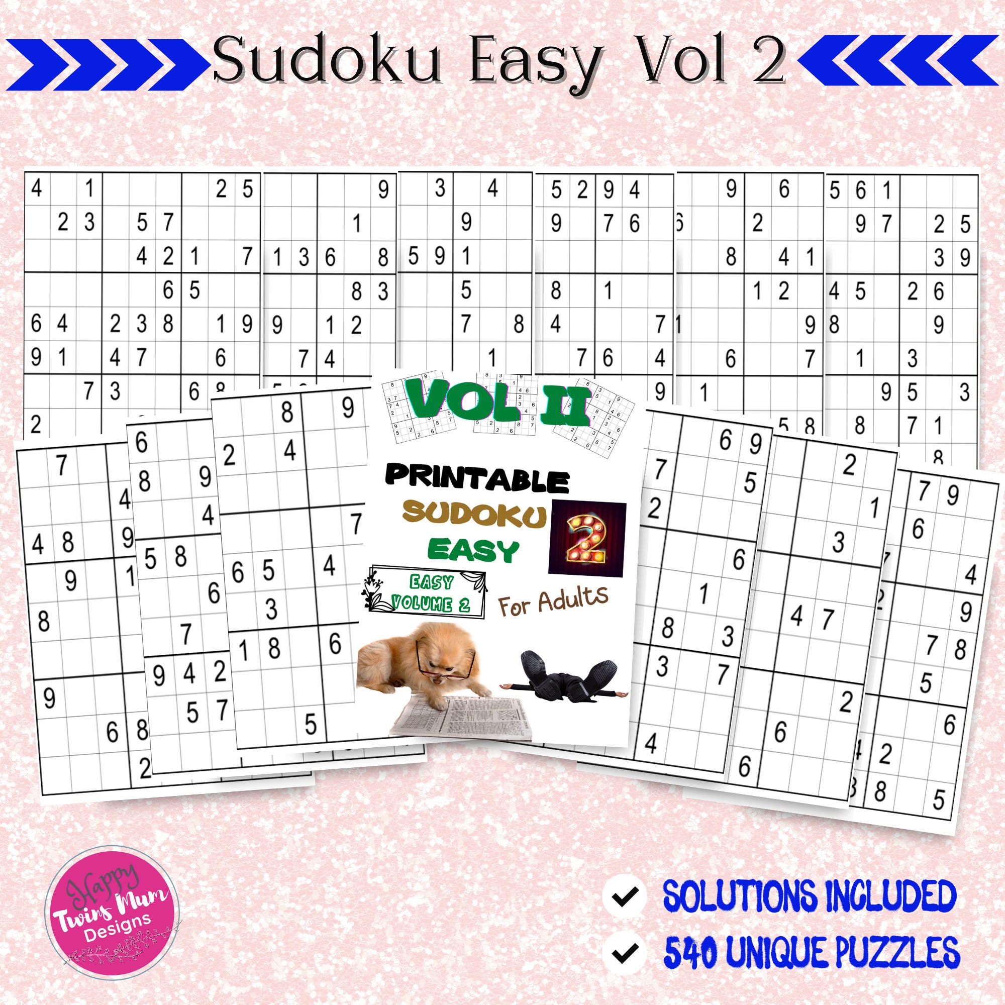 Printable Sudoku Easy for Adults Vol 2 540 Different Sudoku Puzzles