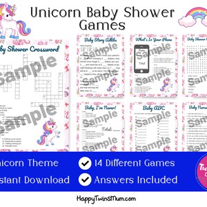 Unicorn Baby Shower Games | unicorn baby shower games printable | Fun Activity Ideas | Unicorn | Printable Games | Instant Download | Baby