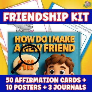 Positieve affirmatiekaarten voor kinderen | 3D-posters | Sociaal-emotioneel leren (SEL)-posters, tijdschriften en bevestigingskaarten | Vriendschapsposter