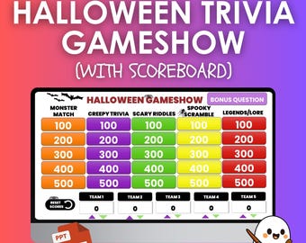 Halloween Trivia Game Show for Teens | Interactive PowerPoint Party Game | Classroom Activity | Homeschool Fun | Family Game Night | Fall