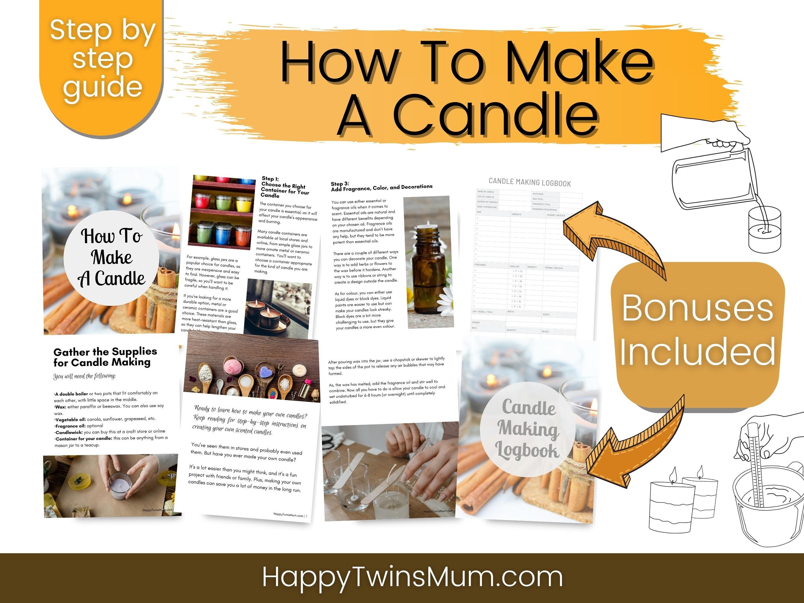 How to Make A Candle Printable Printable Candle Recipe Etsy Australia