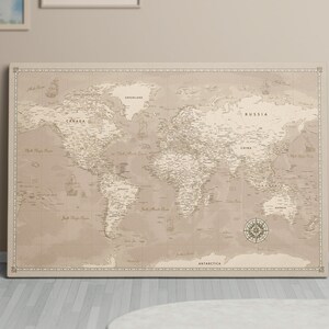 Personalized World Travel Map with Pins - Wall Art for Travelers, Custom Adventure Pinboard, Unique Journey Tracker, Gift for Travelers