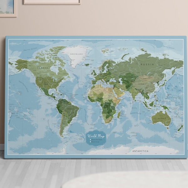 Personalized Pinboard Travel World Map Canvas Handmade Home Decor Weltkarte Pinnwand Pushpin Cork Board Gift Pin Carte du Monde en Liège