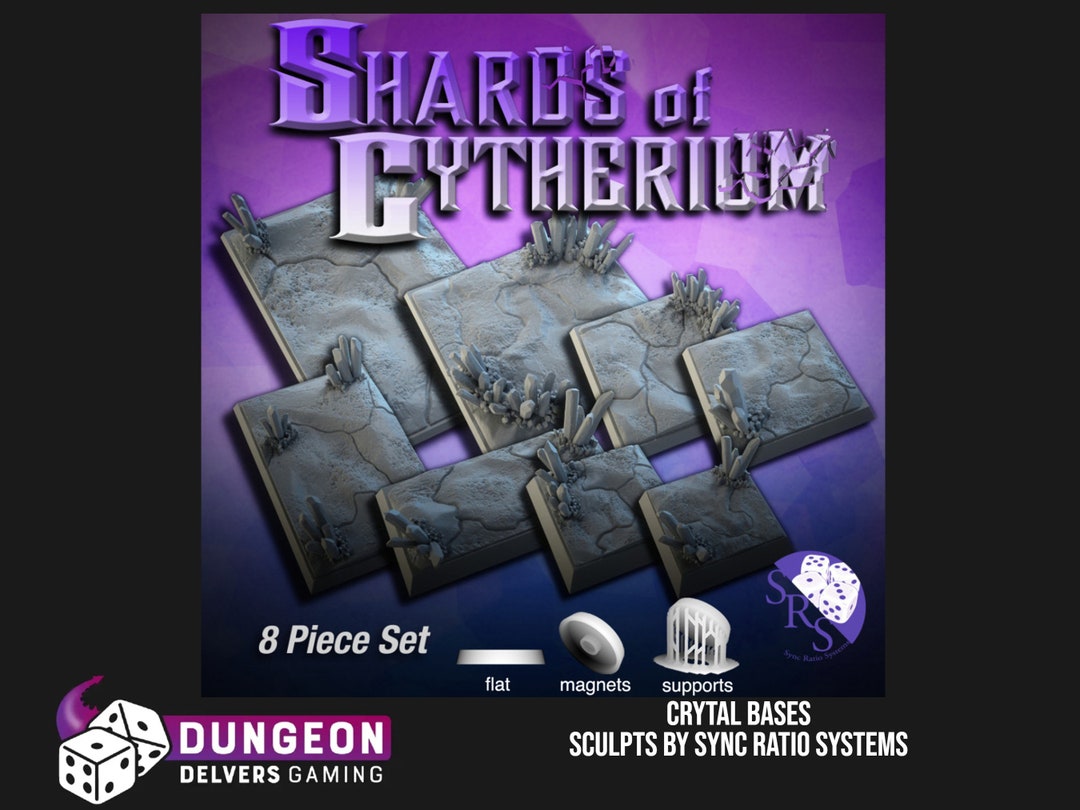 Crystal Scenery Bases Resin 3d Print Fantasy Scifi Square 25mm 32mm