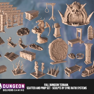 Dungeon Scenery Scatter Terrain Pathfinder 40 AOS War DND Dragons Fantasy Props Hammer Diorama Model Making RPG Tabletop Gaming Lair Traps
