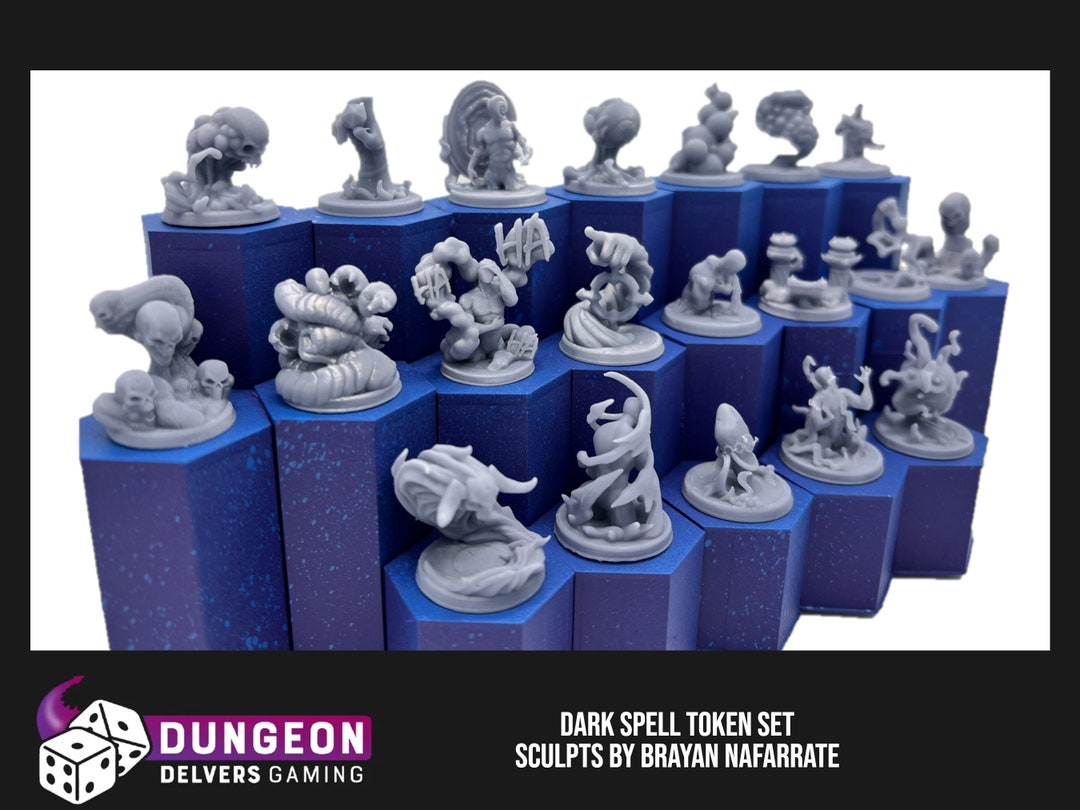 Dark Spell Effect Token Set DND AOS Magic Trap Status Marker 28mm Scale
