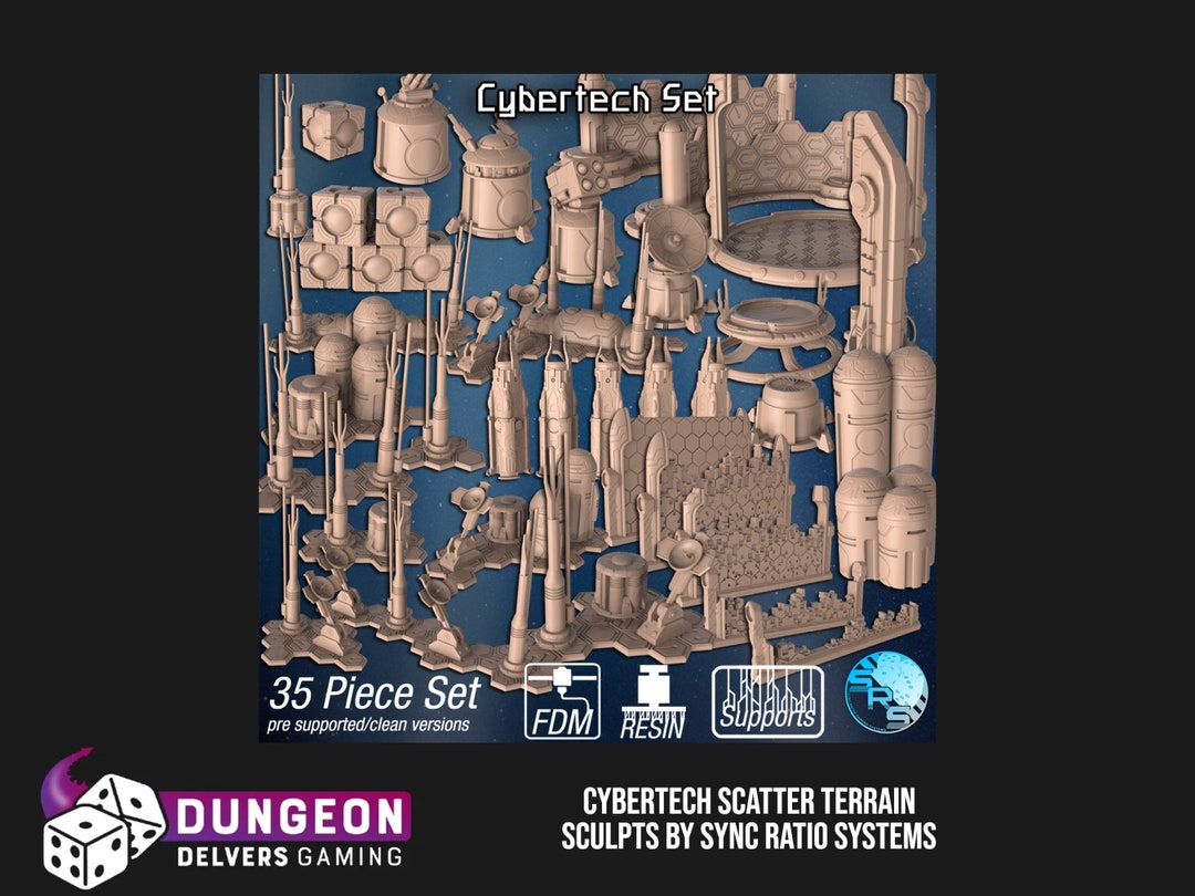 Cybertech Scenery Scatter Terrain 3d Print Hulk 40 AOS Wargames DND ...