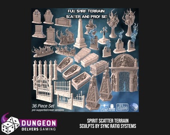 Graveyard Scenery Scatter Terrain 3d Dungeons and Dragons 40 AOS Wargames Soul  Lord Grave Fantasy Chaos Sci-Fi Undead Cemetery Death Zombie