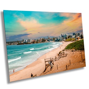 Cronulla Beach Surfare tra le onde in una bella giornata, arte da parete su stampe su tela, stampe su carta, metallo e acrilico