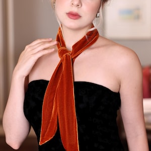 Elegant velvet scarf for women in 45+ colors, Orange velvet scarf, Handmade velvet scarf, Mothers day gift, Bridesmaid gift, Gift for her
