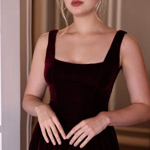 Velvet square neck evening dress ARIANA, Elegant formal dress, Velvet dress evening, Wine velvet dress, Velvet dress for women, Custom dress