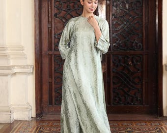 Handmade Silk Ao Dai Dress with Pants - Traditional Long Dress - Custom Made