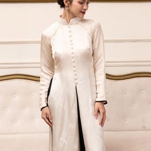 Ao dai modern women, Front slit dress, Silk ao dai for women, Vietnamese wedding guest dress, Handmade ao dai, Plus size ao dai AS96