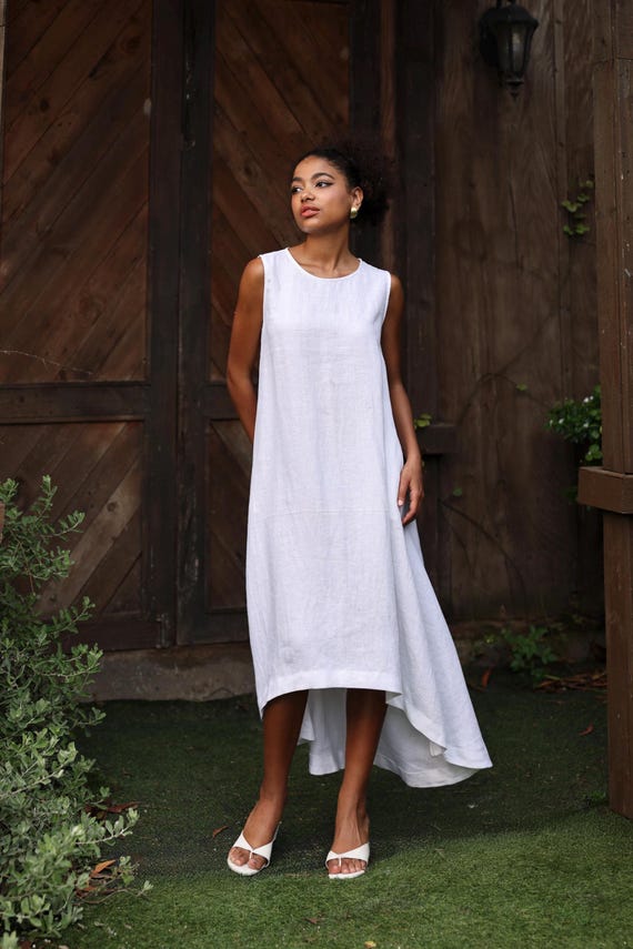 Asymmetrical linen dress hotsell