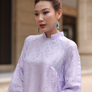 Silk traditional Vietnamese dress, Ao dai women modern, Vietnamese dress with pants, Modern Vietnamese clothing, Set ao dai women AS55