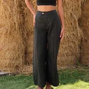 Straight linen pants, Linen palazzo pants, Linen pants for women, High waisted linen pants, Women linen trousers, Wide leg linen pants women