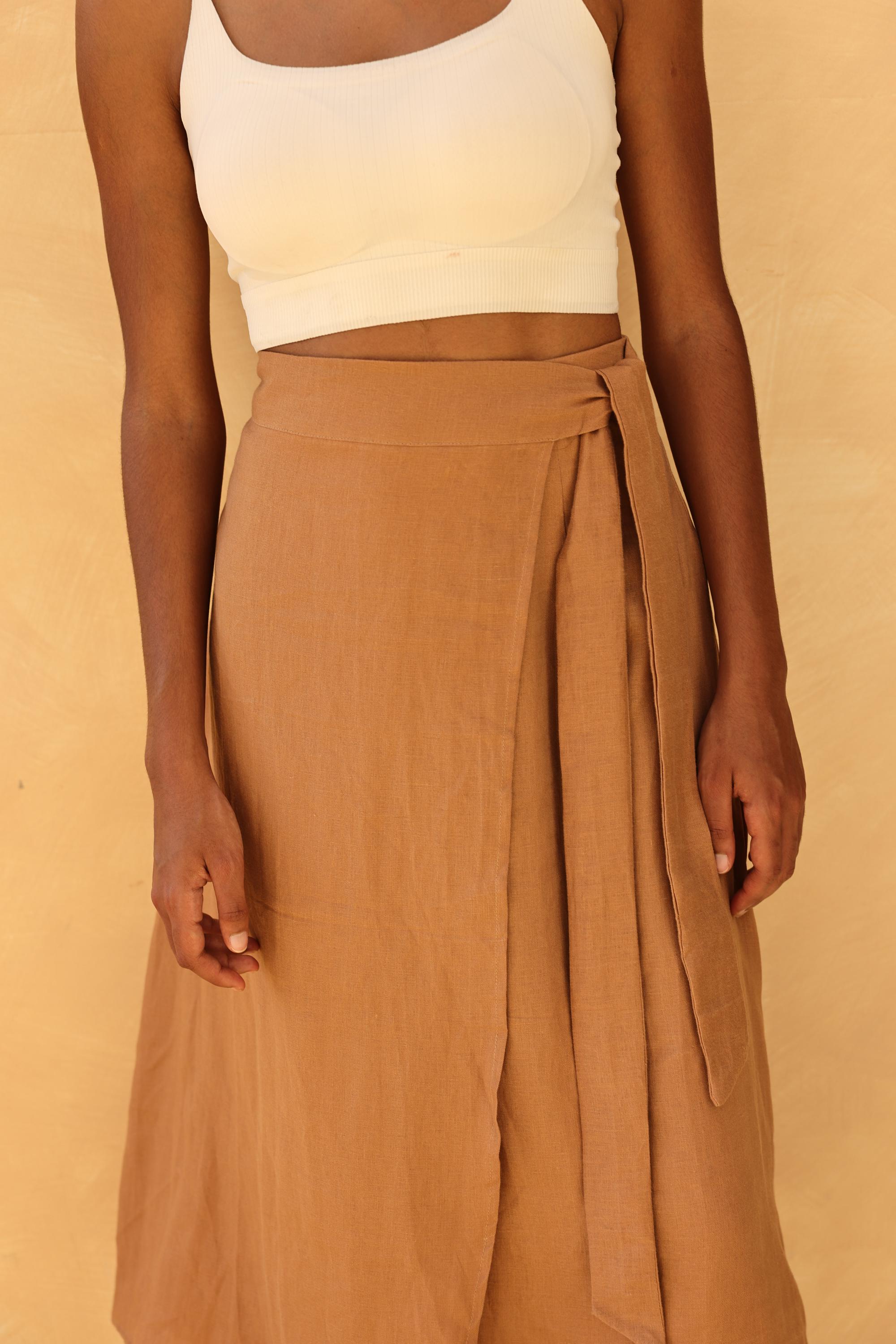 Long A-line Linen Skirts EMILIA, High Waisted Skirts, Custom Fit