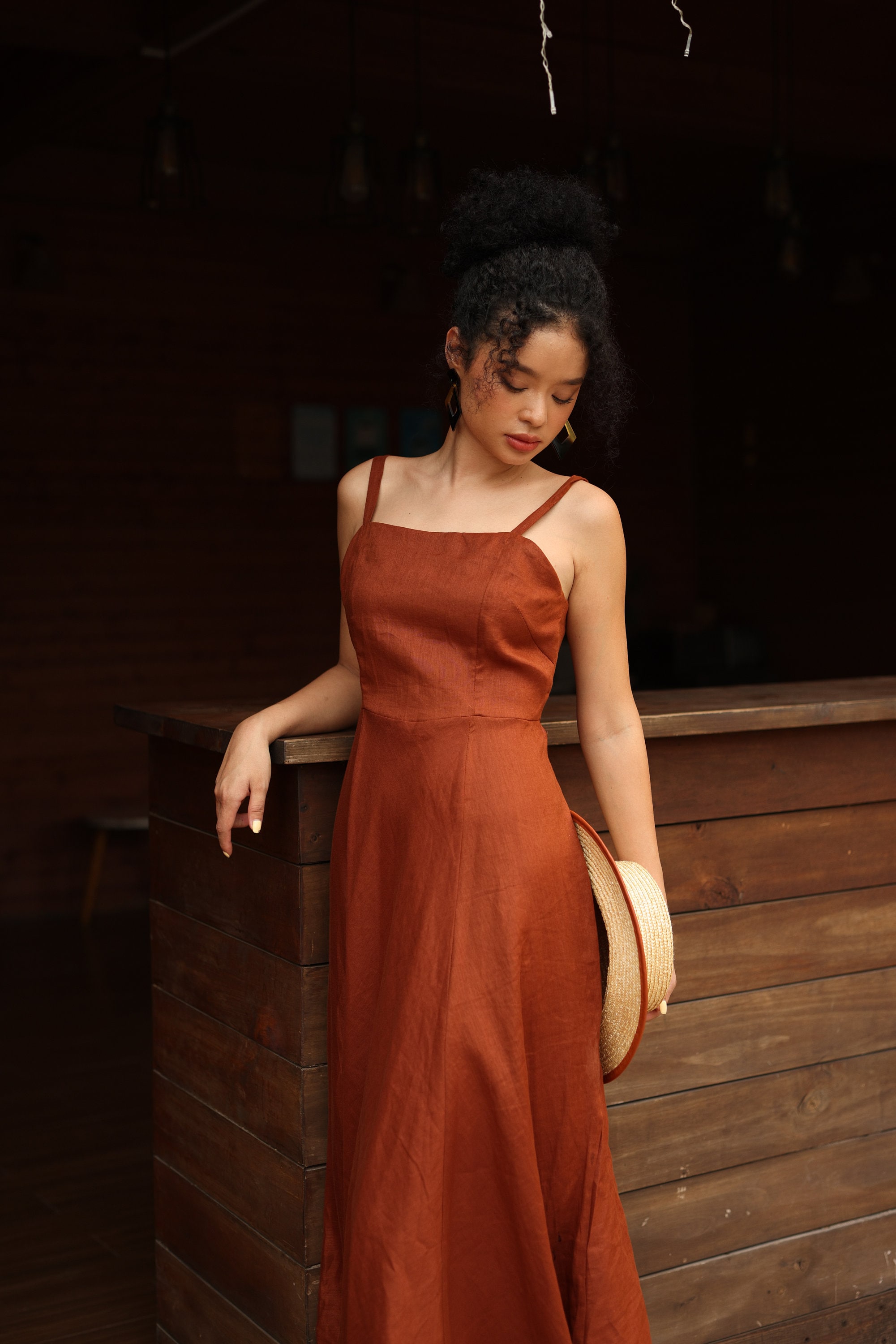 Spaghetti Strap Midi Dress Etsy Australia