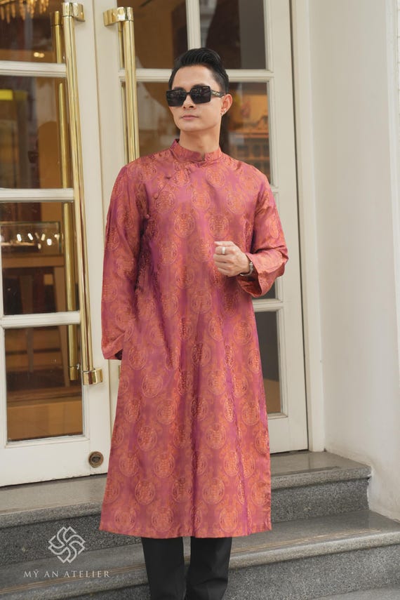 Mulberry Silk Ao Dai for Men, Ao Dai Men Modern, Vietnamese Dress for Men,  Male Vietnamese Dress, Silk Long Tunic for Men, Plus Size SADM-1B - Etsy