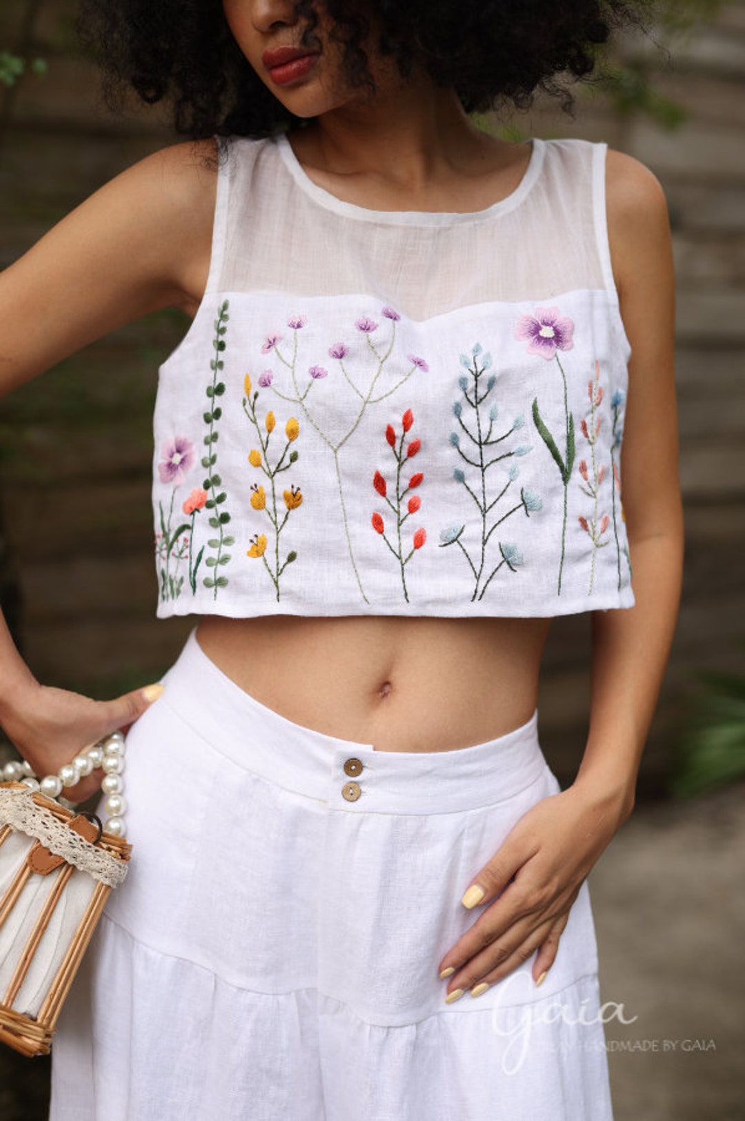 HYKE(ハイク)LINEN CROPPED TOP リネンベスト - メルカリ