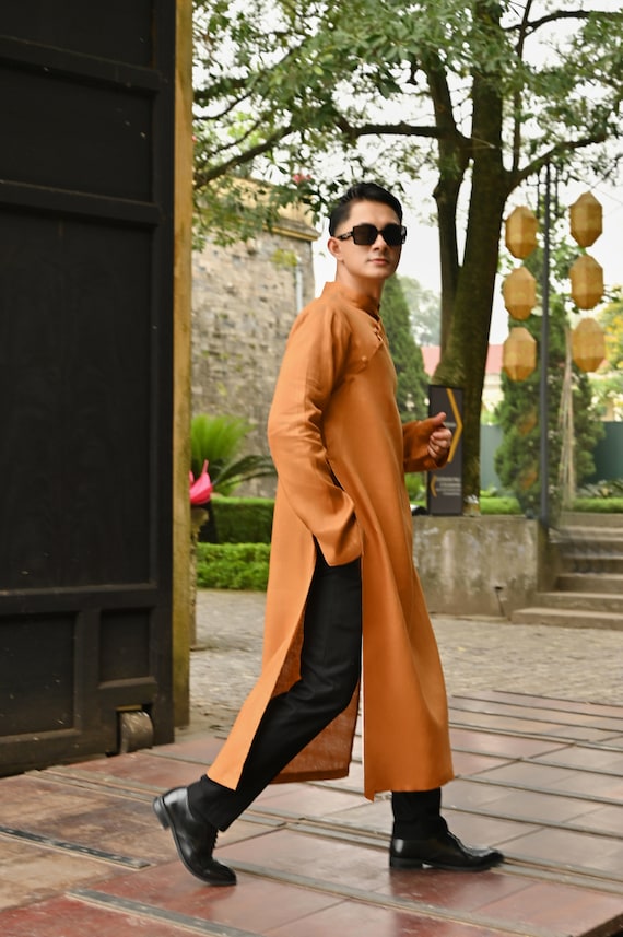 modern dress for men Buy Linen Men Modern Vietnamese Dress in 60 Colors, Linen Ao Dai Men, Ao  Dai Tunics Men, Vietnamese Traditional Dress Men, Male Ao Dai LADM-1B  Online in India