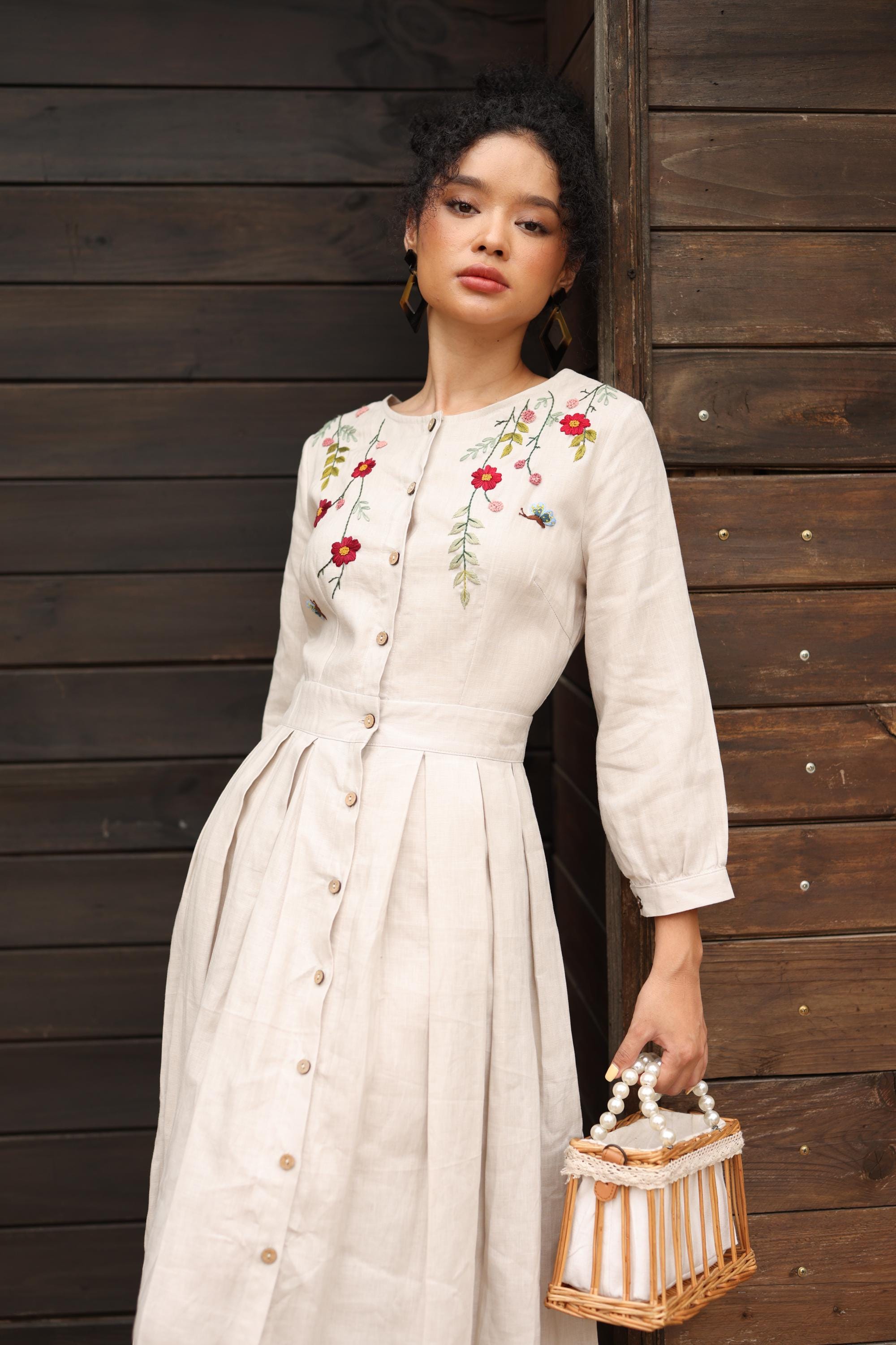 Petite Linen Shift Dress Beige - Etsy