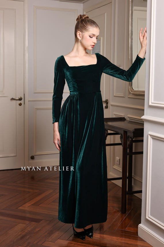 Velvet Dress Long Sleeve Maxi MAISIE, Emerald Velvet Dress, Velvet Bridesmaid Dress, Formal Velvet Gown, Velvet Dress Women, Custom Dress - Etsy Velvet Dress Long Sleeve Maxi MAISIE, Emerald Velvet Dress, Velvet Bridesmaid Dress, Formal Velvet Gown, Velvet Dress Women, Custom Dress - Etsy