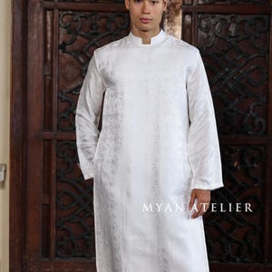 Vietnamese dress for men, Modern Vietnamese ao dai, White silk ao dai for groom, Men’s ao dai for Tet, Male ao dai, Custom men&#39;s ao dai