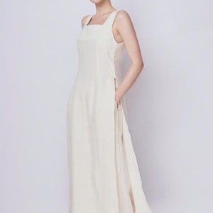 Sleeveless linen tunic top ANYA, Summer tunic with two slits on side, Plus size linen tunic, Tunic tops for women, Casual linen tunic dress