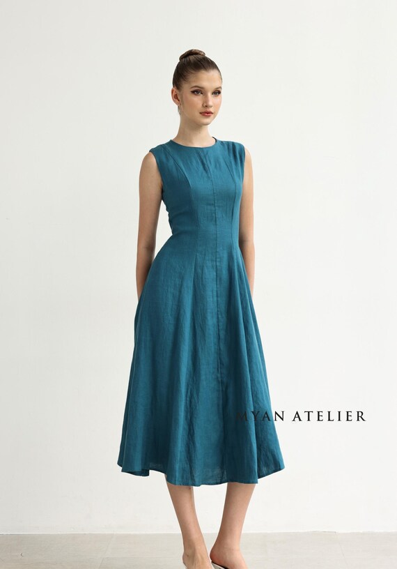 green emerald velvet dress Sleeveless Pleated Skirt Mini Dress