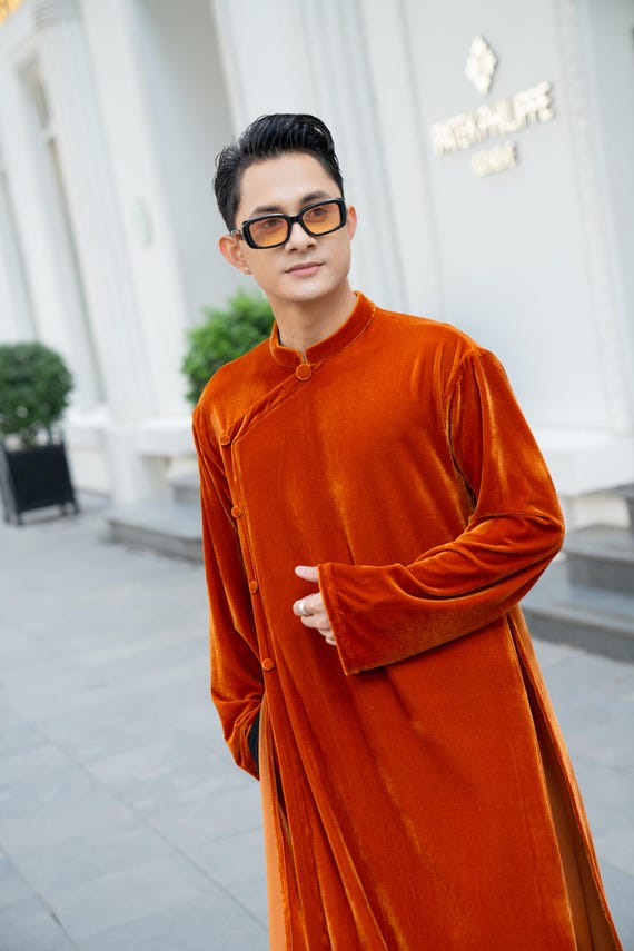 Velvet Vietnamese Male Traditional Dress, Velvet Men's Ao Dai, Ao Dai  Vietnam for Men, Vietnamese Men's Clothing, Plus Size Ao Dai VADM-2B - Etsy
